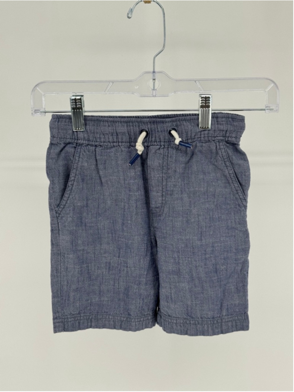 Tommy Bahama Boy's Blue Chambray Pull-On Shorts Size 6 with White Drawstring